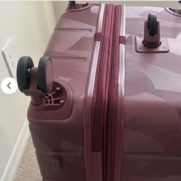 Samantha Brown 30" Trunk Style Case Spinner Luggage w/Tote BURGUNDY RED nwt - Picture 6 of 12